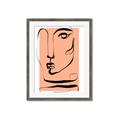 Picture of Peach Portait Line Art _GroupedProduct_Rectangle_Portrait_Framed_Matted_