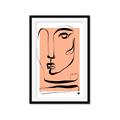Picture of Peach Portait Line Art _GroupedProduct_Rectangle_Portrait_Framed_Matted_
