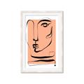 Picture of Peach Portait Line Art _GroupedProduct_Rectangle_Portrait_Framed_Matted_