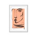 Picture of Peach Portait Line Art _GroupedProduct_Rectangle_Portrait_Framed_Matted_