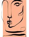 Picture of Peach Portait Line Art _GroupedProduct_Rectangle_Portrait_Unframed_Print_Only_