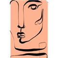 Picture of Peach Portait Line Art _GroupedProduct_Rectangle_Portrait_Unframed_Print_Only_