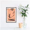 Picture of Peach Portait Line Art _GroupedProduct_Rectangle_Portrait_Canvas_Framed_
