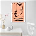 Picture of Peach Portait Line Art _GroupedProduct_Rectangle_Portrait_Canvas_Framed_