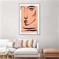 Picture of Peach Portait Line Art _GroupedProduct_Rectangle_Portrait_Canvas_Framed_