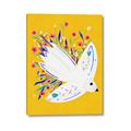 Picture of Bird in Floral Yellow Abstraction _GroupedProduct_Rectangle_Portrait_Canvas_