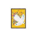Picture of Bird in Floral Yellow Abstraction _GroupedProduct_Rectangle_Portrait_Canvas_Framed_