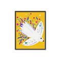 Picture of Bird in Floral Yellow Abstraction _GroupedProduct_Rectangle_Portrait_Canvas_Framed_
