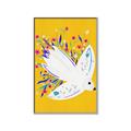 Picture of Bird in Floral Yellow Abstraction _GroupedProduct_Rectangle_Portrait_Canvas_Framed_