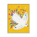 Picture of Bird in Floral Yellow Abstraction _GroupedProduct_Rectangle_Portrait_Canvas_Framed_