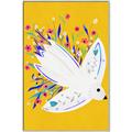 Picture of Bird in Floral Yellow Abstraction _GroupedProduct_Rectangle_Portrait_Canvas_Framed_