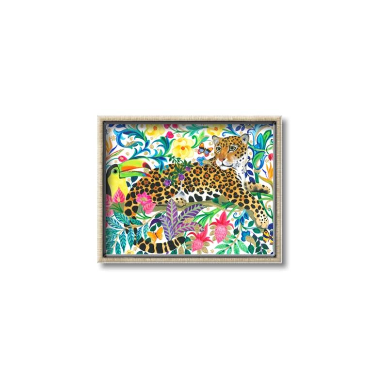 Picture of Vibrant Fusion Jaguar _GroupedProduct_Rectangle_Landscape_Canvas_Framed_