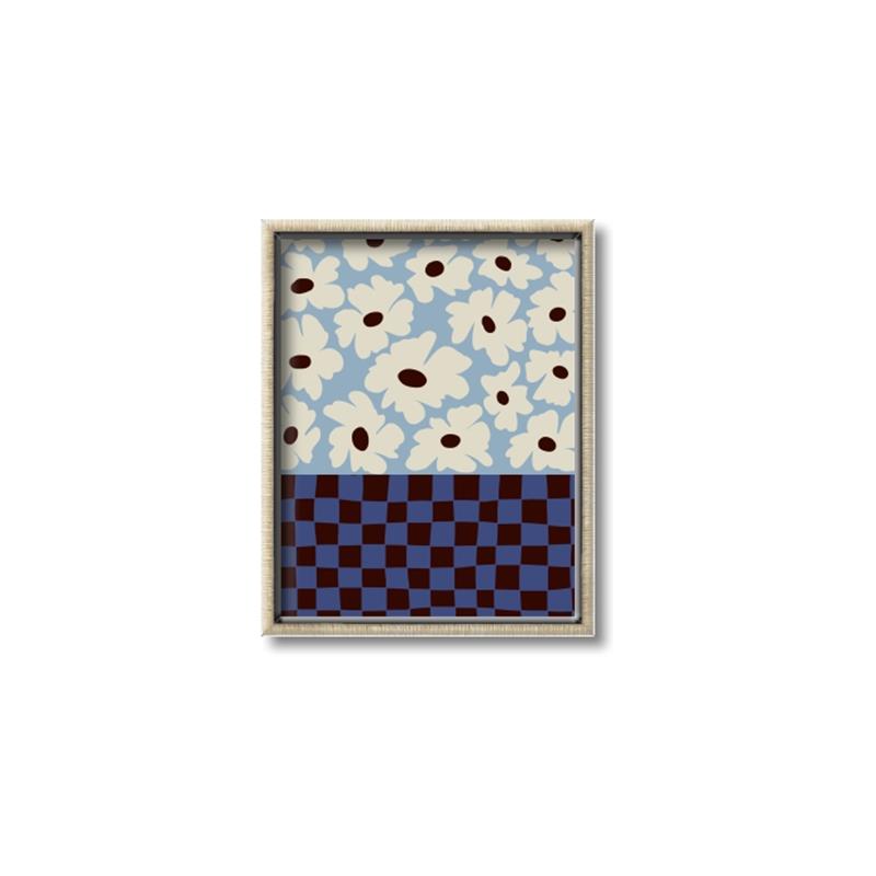 Picture of Blue Patterned Floral Perfection  _GroupedProduct_Rectangle_Portrait_Canvas_Framed_