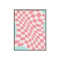 Picture of Pink Checkered Symphony _GroupedProduct_Rectangle_Portrait_Canvas_Framed_