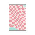 Picture of Pink Checkered Symphony _GroupedProduct_Rectangle_Portrait_Canvas_Framed_