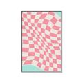 Picture of Pink Checkered Symphony _GroupedProduct_Rectangle_Portrait_Canvas_Framed_