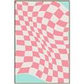 Picture of Pink Checkered Symphony _GroupedProduct_Rectangle_Portrait_Canvas_Framed_