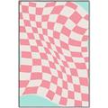 Picture of Pink Checkered Symphony _GroupedProduct_Rectangle_Portrait_Canvas_Framed_