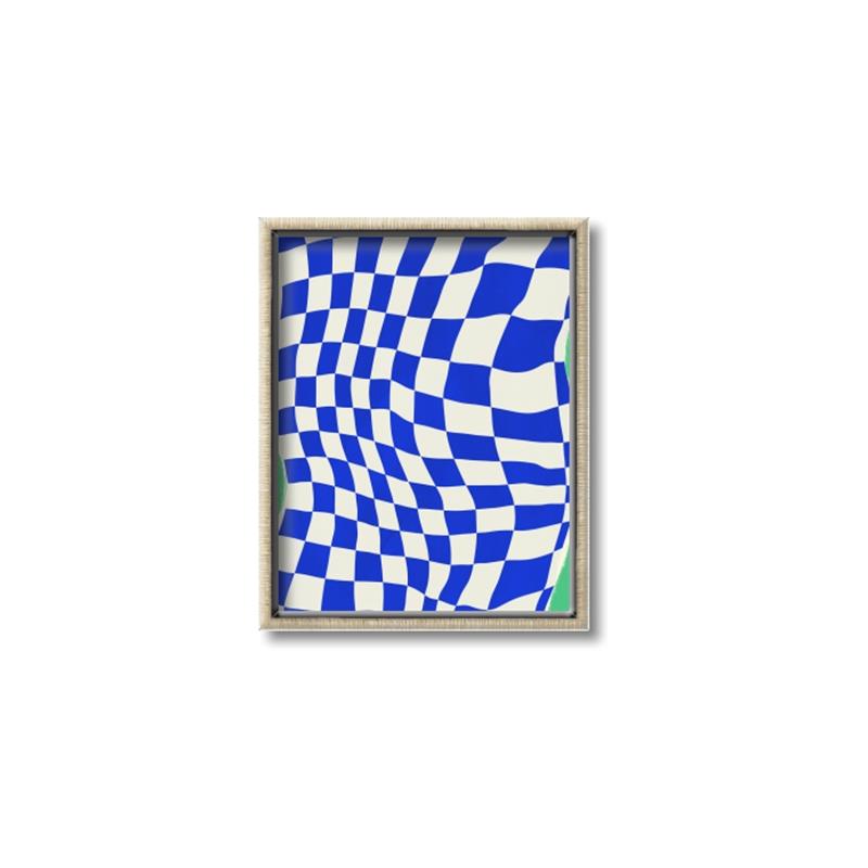 Picture of Blue Checkered Symphony _GroupedProduct_Rectangle_Portrait_Canvas_Framed_