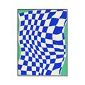 Picture of Blue Checkered Symphony _GroupedProduct_Rectangle_Portrait_Canvas_Framed_