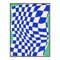 Picture of Blue Checkered Symphony _GroupedProduct_Rectangle_Portrait_Canvas_Framed_