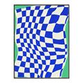 Picture of Blue Checkered Symphony _GroupedProduct_Rectangle_Portrait_Canvas_Framed_