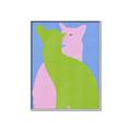 Picture of Optical Cat Duo _GroupedProduct_Rectangle_Portrait_Canvas_Framed_