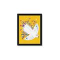 Picture of Bird in Floral Yellow Abstraction _GroupedProduct_Rectangle_Portrait_Framed_Matted_