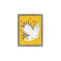 Picture of Bird in Floral Yellow Abstraction _GroupedProduct_Rectangle_Portrait_Framed_Matted_