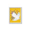 Picture of Bird in Floral Yellow Abstraction _GroupedProduct_Rectangle_Portrait_Framed_Matted_