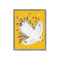 Picture of Bird in Floral Yellow Abstraction _GroupedProduct_Rectangle_Portrait_Framed_Matted_