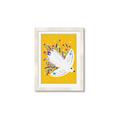 Picture of Bird in Floral Yellow Abstraction _GroupedProduct_Rectangle_Portrait_Framed_Matted_