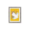 Picture of Bird in Floral Yellow Abstraction _GroupedProduct_Rectangle_Portrait_Framed_Matted_