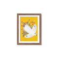 Picture of Bird in Floral Yellow Abstraction _GroupedProduct_Rectangle_Portrait_Framed_Matted_