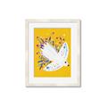 Picture of Bird in Floral Yellow Abstraction _GroupedProduct_Rectangle_Portrait_Framed_Matted_