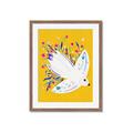 Picture of Bird in Floral Yellow Abstraction _GroupedProduct_Rectangle_Portrait_Framed_Matted_