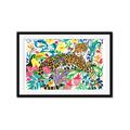 Picture of Vibrant Fusion Jaguar _GroupedProduct_Rectangle_Landscape_Framed_Matted_