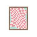 Picture of Pink Checkered Symphony _GroupedProduct_Rectangle_Portrait_Framed_Matted_
