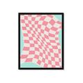 Picture of Pink Checkered Symphony _GroupedProduct_Rectangle_Portrait_Framed_Matted_