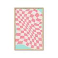 Picture of Pink Checkered Symphony _GroupedProduct_Rectangle_Portrait_Framed_Matted_
