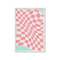 Picture of Pink Checkered Symphony _GroupedProduct_Rectangle_Portrait_Framed_Matted_