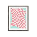 Picture of Pink Checkered Symphony _GroupedProduct_Rectangle_Portrait_Framed_Matted_