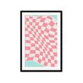 Picture of Pink Checkered Symphony _GroupedProduct_Rectangle_Portrait_Framed_Matted_
