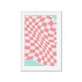 Picture of Pink Checkered Symphony _GroupedProduct_Rectangle_Portrait_Framed_Matted_