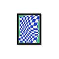 Picture of Blue Checkered Symphony _GroupedProduct_Rectangle_Portrait_Framed_Matted_