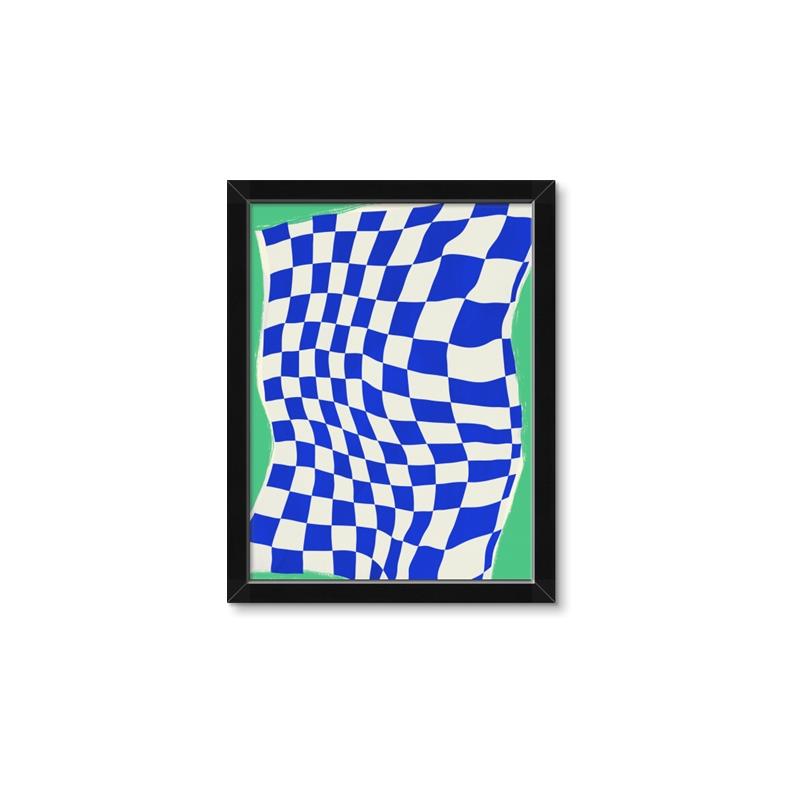 Picture of Blue Checkered Symphony _GroupedProduct_Rectangle_Portrait_Framed_Matted_