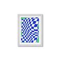 Picture of Blue Checkered Symphony _GroupedProduct_Rectangle_Portrait_Framed_Matted_