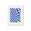 Picture of Blue Checkered Symphony _GroupedProduct_Rectangle_Portrait_Framed_Matted_