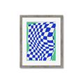 Picture of Blue Checkered Symphony _GroupedProduct_Rectangle_Portrait_Framed_Matted_