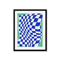 Picture of Blue Checkered Symphony _GroupedProduct_Rectangle_Portrait_Framed_Matted_